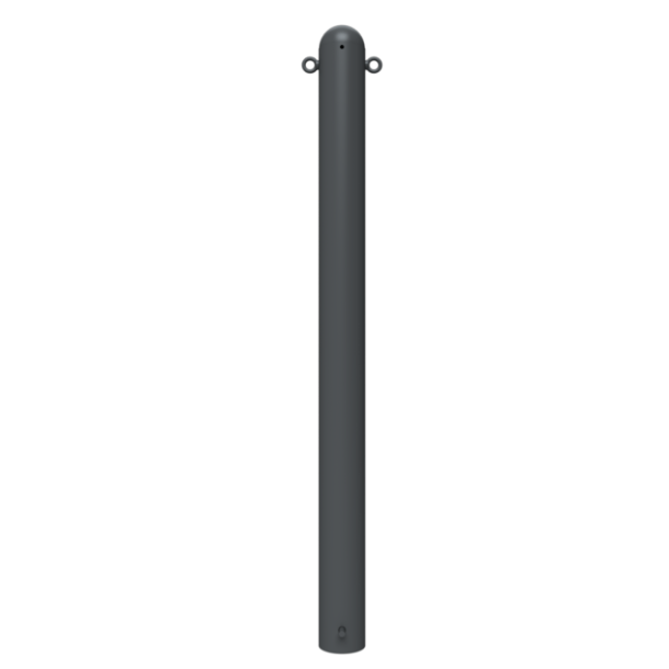 Dekorativ puller | st�lr�r � 102 mm | fastmonteret, til indst�bning i beton med jordanker, samlet l�ngde ca. 1300 mm | med 2 �jer